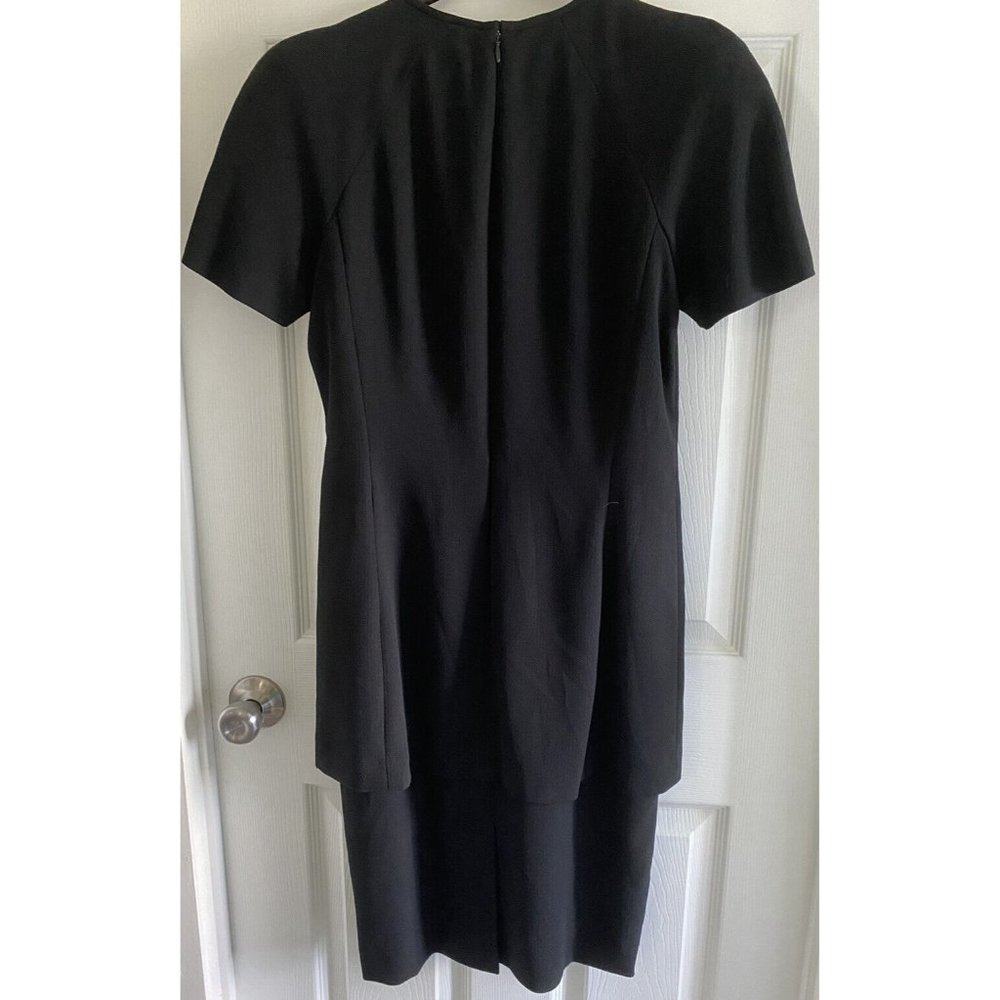 Liz Claiborne Size 6 Layered Black Dress Knee Length Professional Wedding Funera - Picture 5 of 6